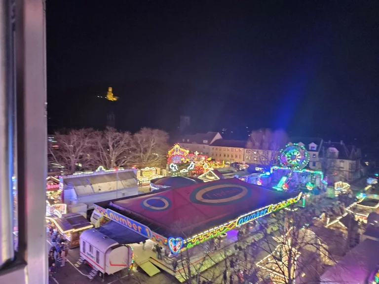Mattheisemarkt in Schriesheim, Blick vom Riesenrad aus